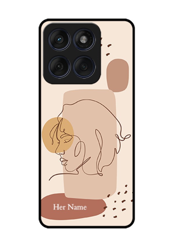 Edge 60 Fusion Custom Glass Phone Case - Calm Woman Line Art Design