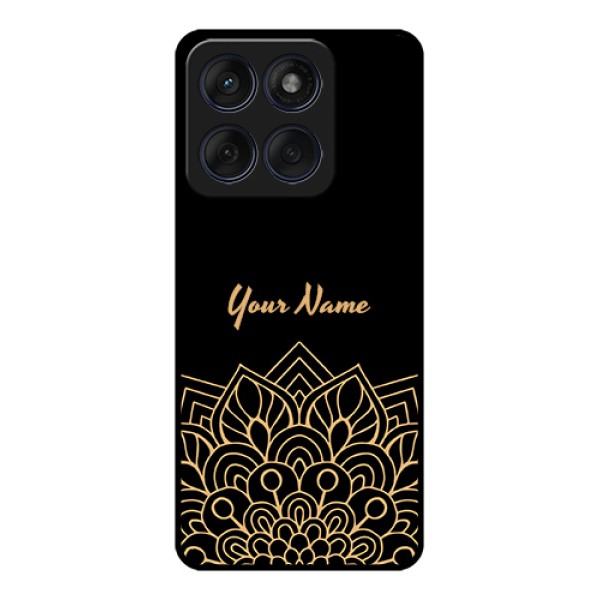 Edge 60 Fusion Custom Glass Phone Case - Golden Mandala Design