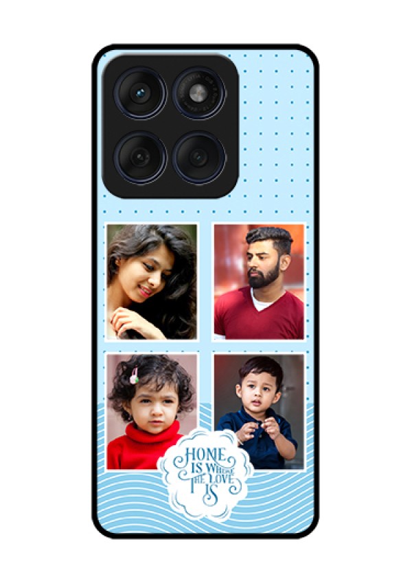 Edge 60 Fusion Custom Glass Phone Case - Cute Love Quote With 4 Pic Upload Design