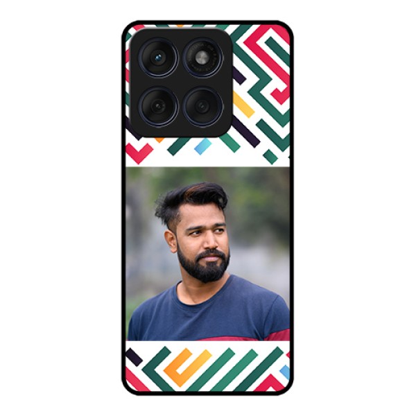 Edge 60 Fusion Custom Glass Phone Case - Colorful Maze Pattern Design Edge 60 Fusion Custom Glass Phone Case - Colorful Maze Pattern Design
