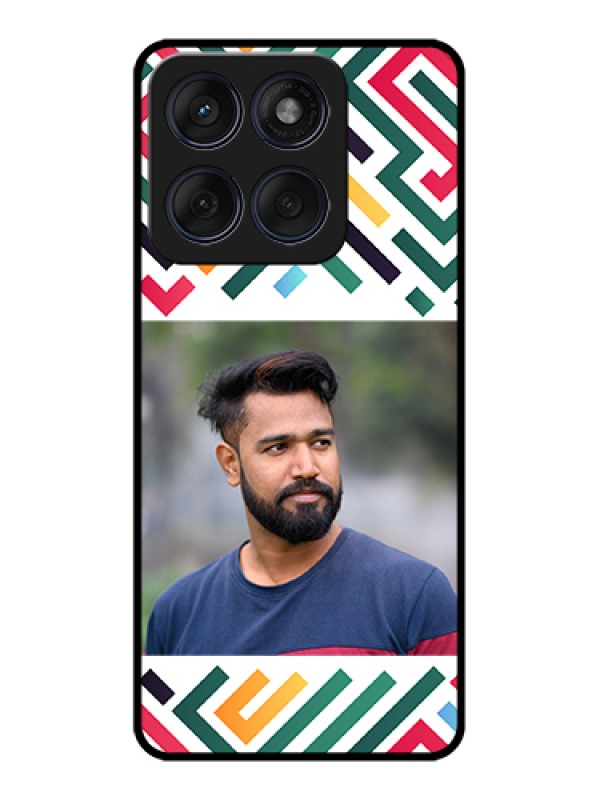 Custom Edge 60 Fusion Custom Glass Phone Case - Colorful Maze Pattern Design