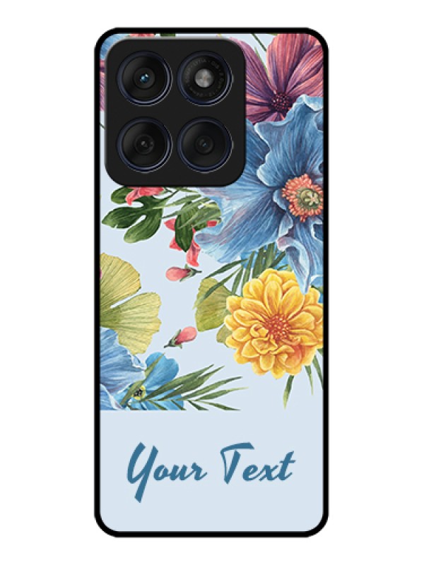 Custom Edge 60 Fusion Custom Glass Phone Case - Stunning Watercolored Flowers Painting Design