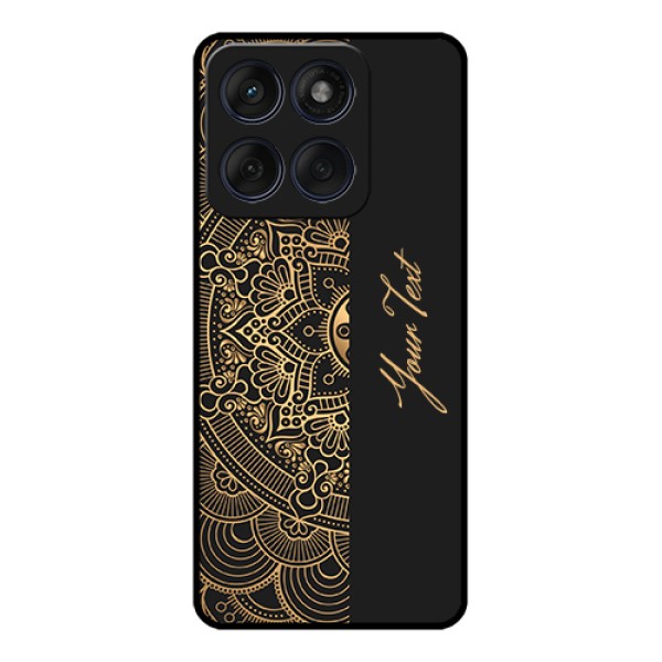 Edge 60 Fusion Custom Glass Phone Case - Mandala Art With Custom Text Design Edge 60 Fusion Custom Glass Phone Case - Mandala Art With Custom Text Design