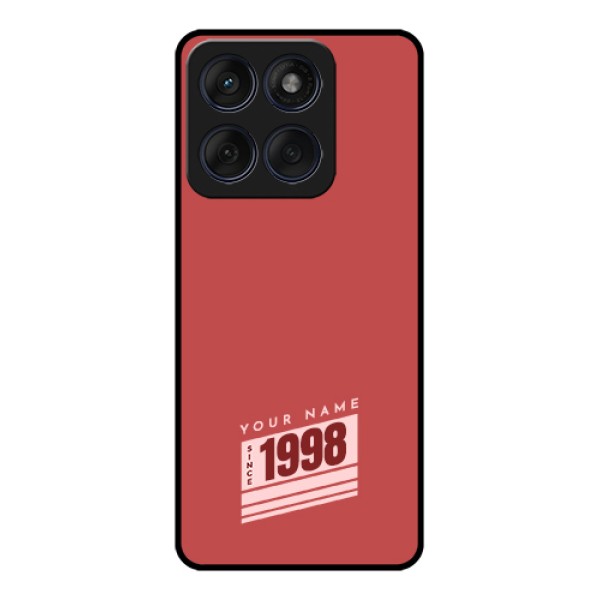 Edge 60 Fusion Custom Glass Phone Case - Red Custom Year Of Birth Design Edge 60 Fusion Custom Glass Phone Case - Red Custom Year Of Birth Design