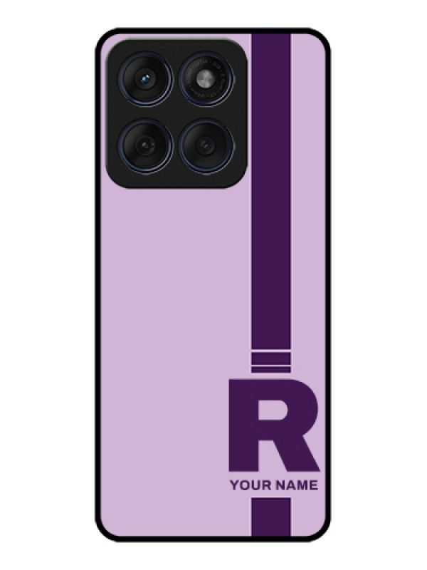 Custom Edge 60 Fusion Custom Glass Phone Case - Simple Dual Tone Stripe With Name Design