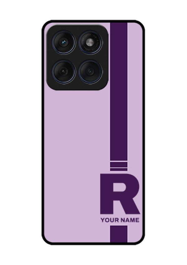 Edge 60 Fusion Custom Glass Phone Case - Simple Dual Tone Stripe With Name Design
