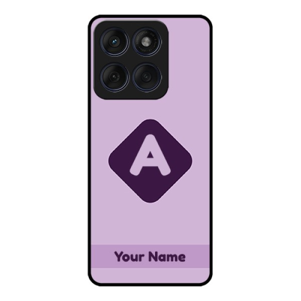 Edge 60 Fusion Custom Glass Phone Case - Custom Letter In Curved Badge Design Edge 60 Fusion Custom Glass Phone Case - Custom Letter In Curved Badge Design