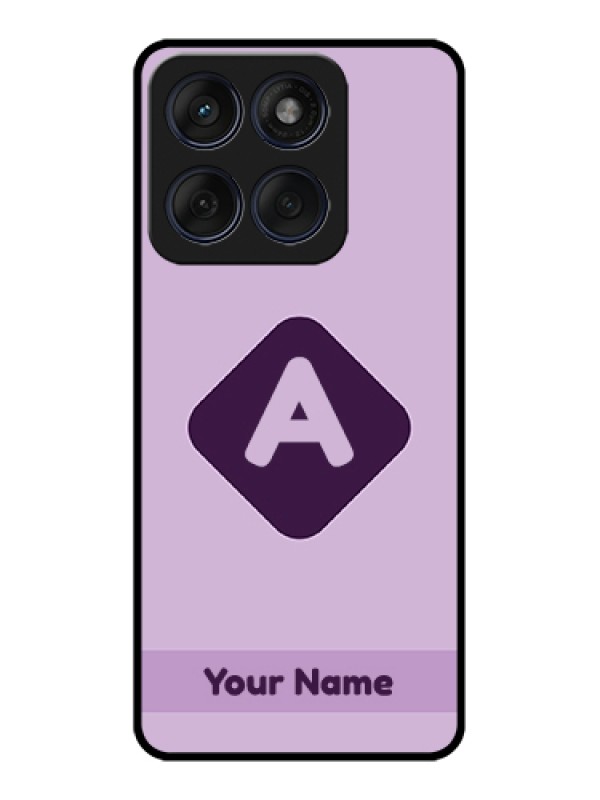 Custom Edge 60 Fusion Custom Glass Phone Case - Custom Letter In Curved Badge Design