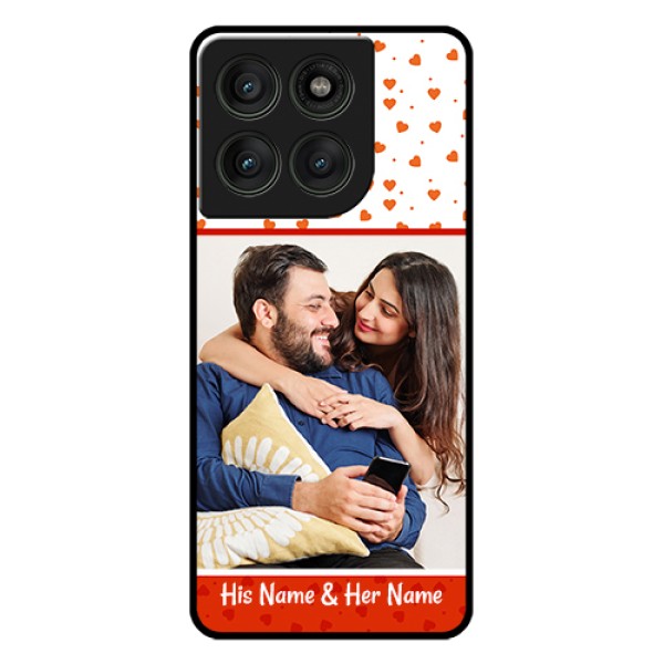Motorola Edge 60 Pro 5G Custom Glass Phone Case - Orange Love Symbol Design Motorola Edge 60 Pro 5G Custom Glass Phone Case - Orange Love Symbol Design