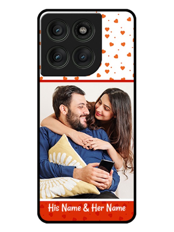 Custom Motorola Edge 60 Pro 5G Custom Glass Phone Case - Orange Love Symbol Design