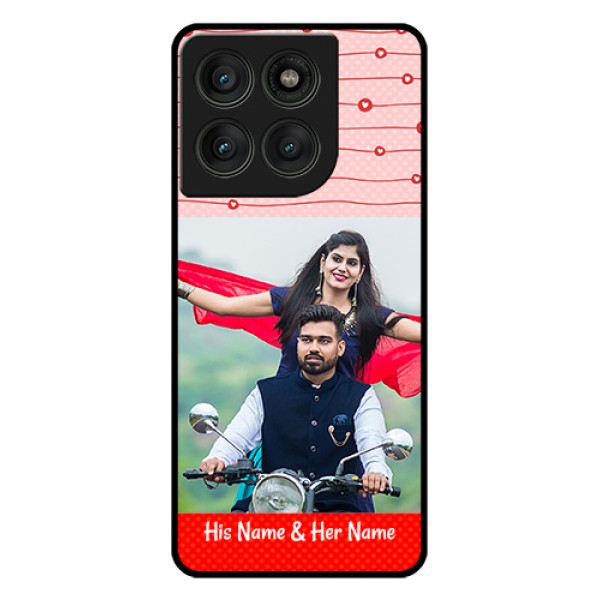 Motorola Edge 60 Pro 5G Custom Glass Phone Case - Red Pattern Case Design