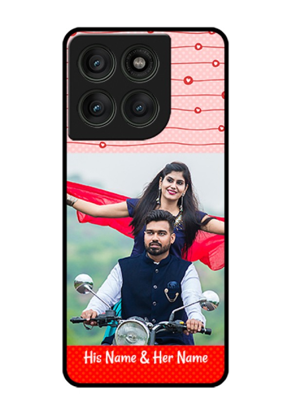 Motorola Edge 60 Pro 5G Custom Glass Phone Case - Red Pattern Case Design