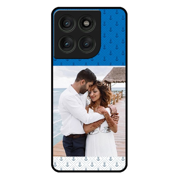 Motorola Edge 60 Pro 5G Custom Glass Phone Case - Blue Anchors Design