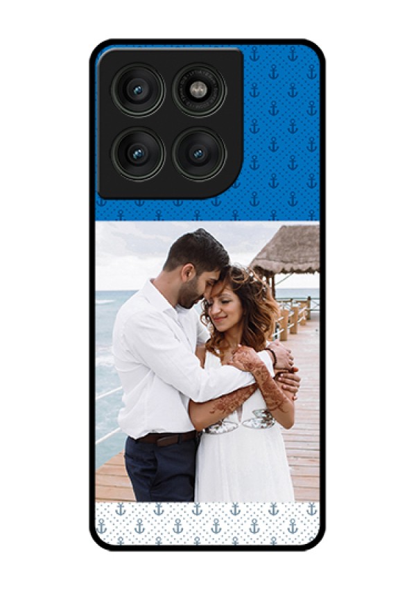 Motorola Edge 60 Pro 5G Custom Glass Phone Case - Blue Anchors Design