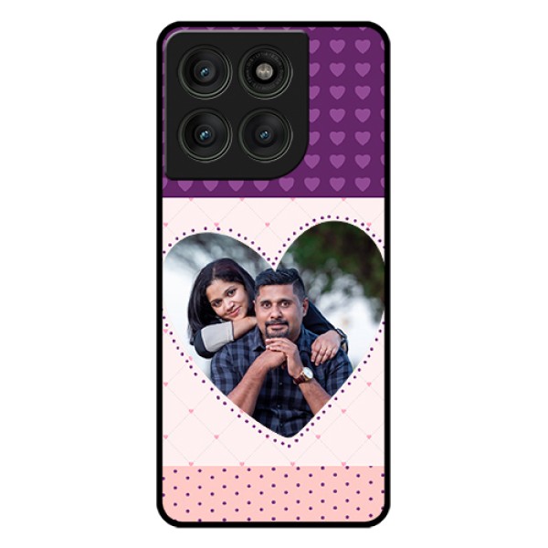 Motorola Edge 60 Pro 5G Custom Glass Phone Case - Violet Love Dots Design
