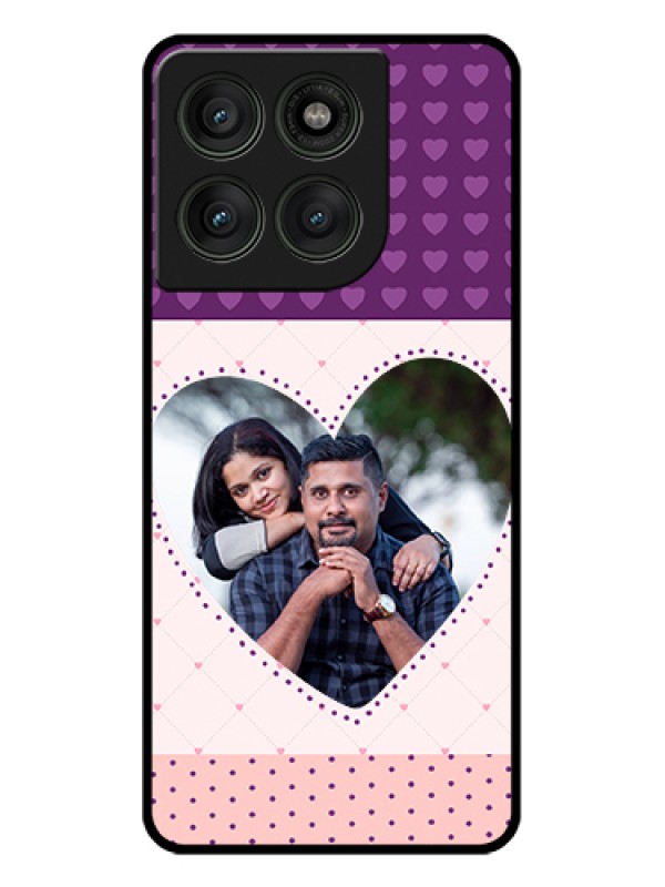 Custom Motorola Edge 60 Pro 5G Custom Glass Phone Case - Violet Love Dots Design