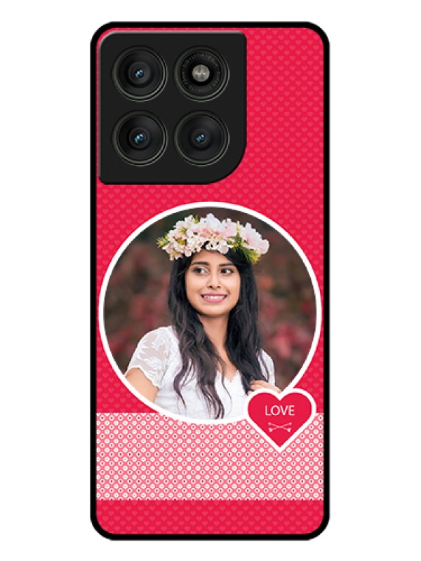 Custom Motorola Edge 60 Pro 5G Custom Glass Phone Case - Pink Color Pattern Design