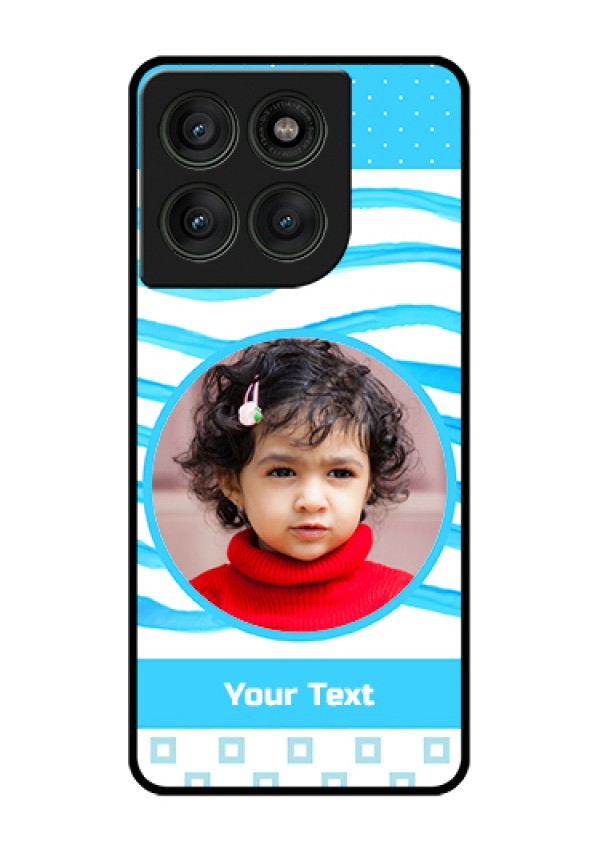 Motorola Edge 60 Pro 5G Custom Glass Phone Case - Simple Blue Case Design