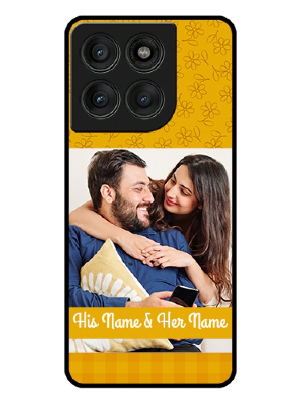 Custom Motorola Edge 60 Pro 5G Custom Glass Phone Case - Yellow Floral Design