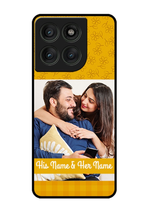 Motorola Edge 60 Pro 5G Custom Glass Phone Case - Yellow Floral Design