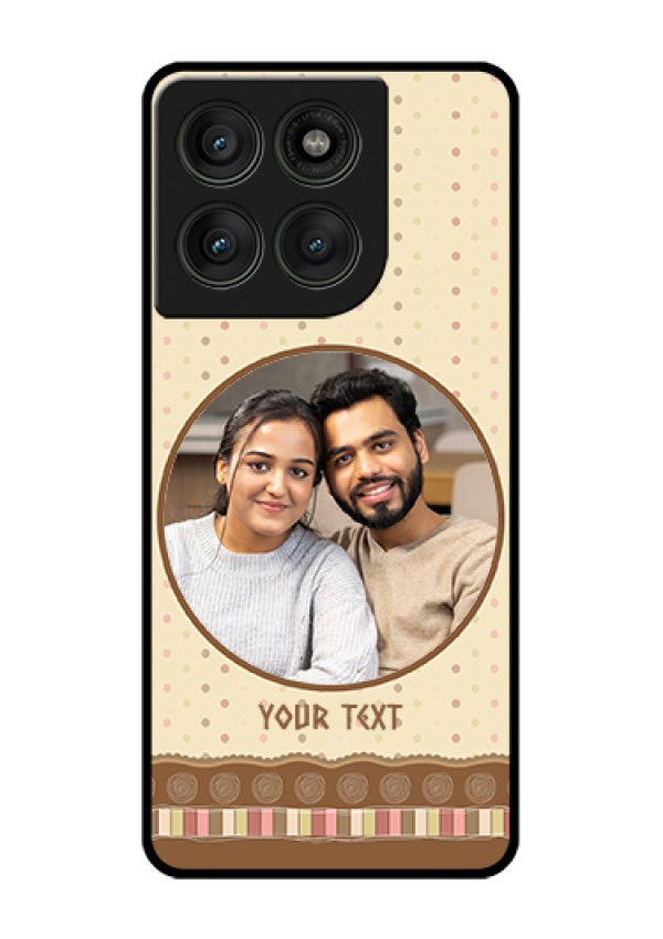 Motorola Edge 60 Pro 5G Custom Glass Phone Case - Brown Dotted Mobile Case Design