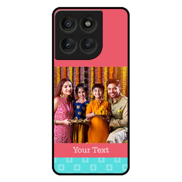 Motorola Edge 60 Pro 5G Custom Glass Phone Case - Peach & Blue Color Design Motorola Edge 60 Pro 5G Custom Glass Phone Case - Peach & Blue Color Design