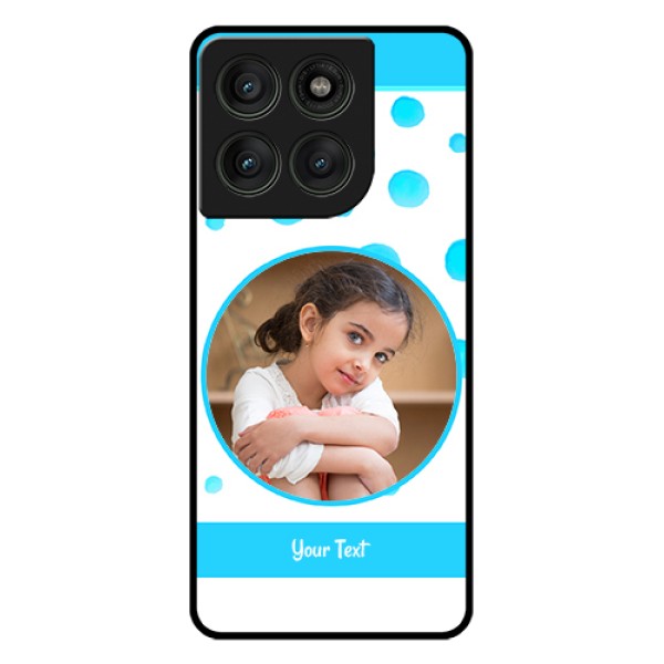 Motorola Edge 60 Pro 5G Custom Glass Phone Case - Blue Bubbles Pattern Design Motorola Edge 60 Pro 5G Custom Glass Phone Case - Blue Bubbles Pattern Design