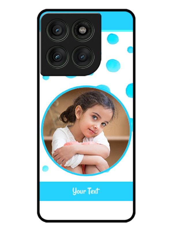 Custom Motorola Edge 60 Pro 5G Custom Glass Phone Case - Blue Bubbles Pattern Design