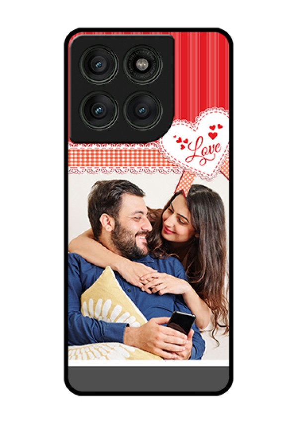 Motorola Edge 60 Pro 5G Custom Glass Phone Case - Red Love Pattern Design