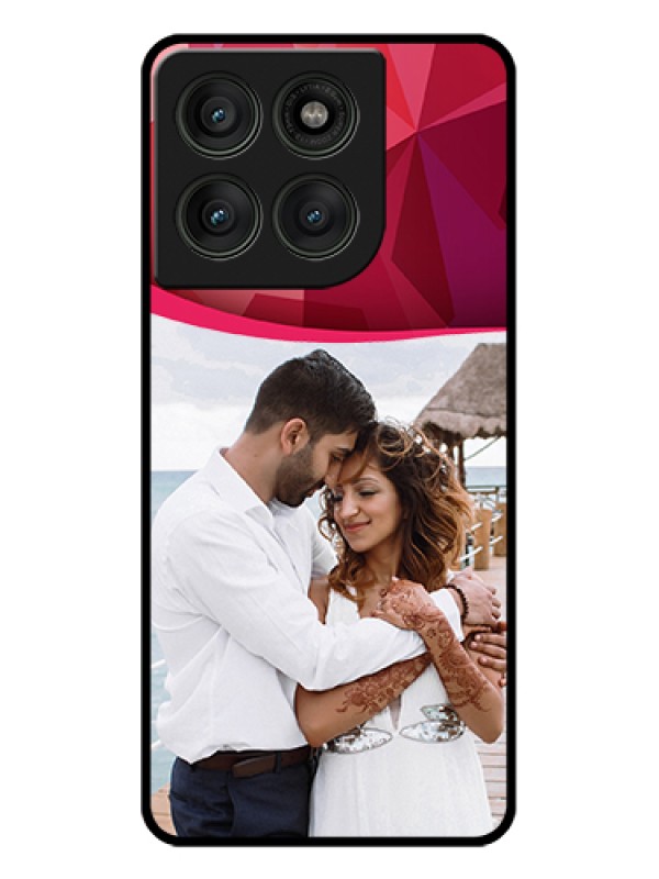 Custom Motorola Edge 60 Pro 5G Custom Glass Phone Case - Red Abstract Design