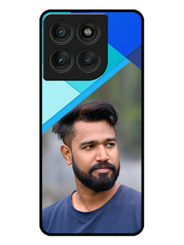 Custom Motorola Edge 60 Pro 5G Custom Glass Phone Case - Blue Pattern Design