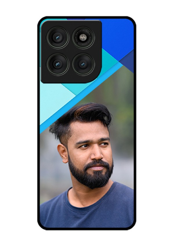 Motorola Edge 60 Pro 5G Custom Glass Phone Case - Blue Pattern Design