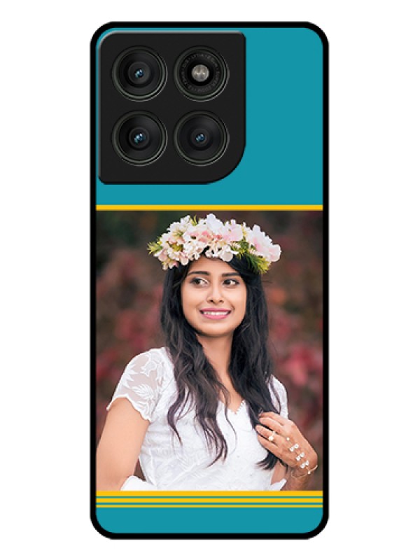 Custom Motorola Edge 60 Pro 5G Custom Glass Phone Case - Yellow & Blue Design