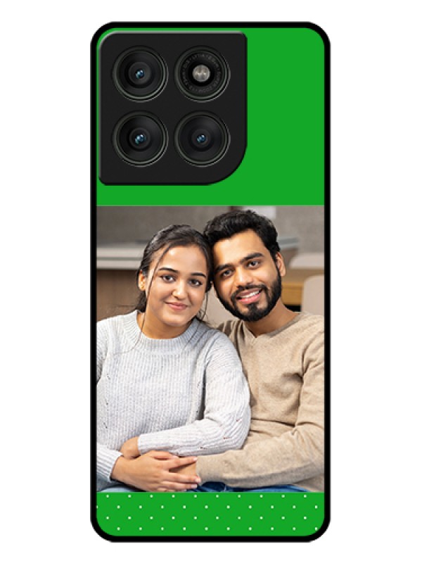 Custom Motorola Edge 60 Pro 5G Custom Glass Phone Case - Green Pattern Design