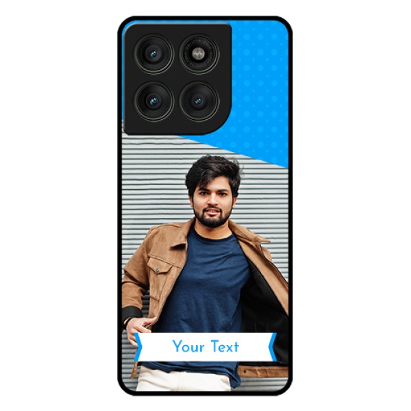 Motorola Edge 60 Pro 5G Custom Glass Phone Case - Simple Blue Color Design