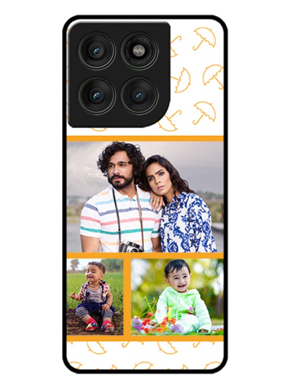 Custom Motorola Edge 60 Pro 5G Custom Glass Phone Case - Yellow Pattern Design