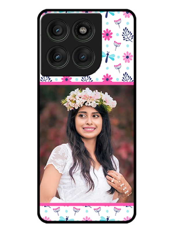 Custom Motorola Edge 60 Pro 5G Custom Glass Phone Case - Colorful Flower Design