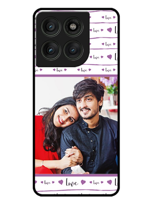 Custom Motorola Edge 60 Pro 5G Custom Glass Phone Case - Couples Heart Design