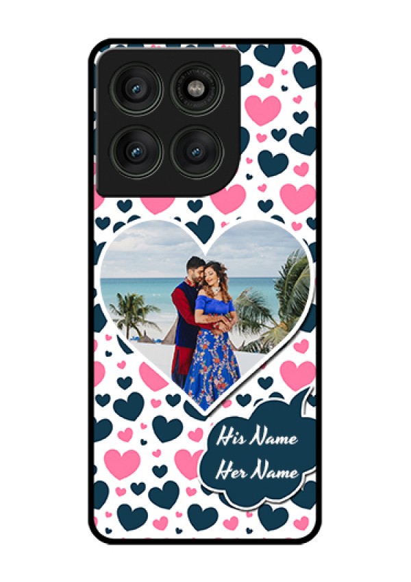 Motorola Edge 60 Pro 5G Custom Glass Phone Case - Pink & Blue Heart Design