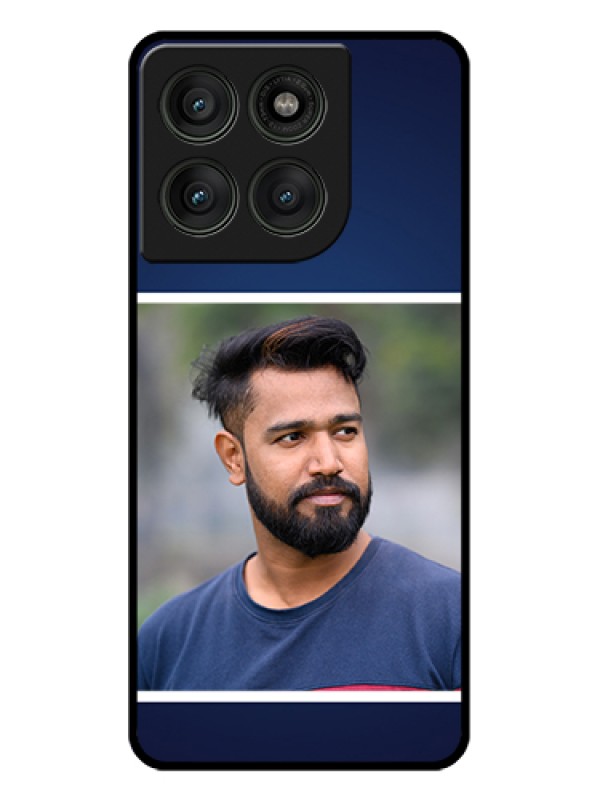 Custom Motorola Edge 60 Pro 5G Custom Glass Phone Case - Simple Royal Blue Design