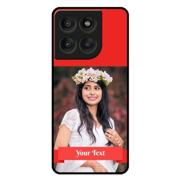 Motorola Edge 60 Pro 5G Custom Glass Phone Case - Simple Red Color Design Motorola Edge 60 Pro 5G Custom Glass Phone Case - Simple Red Color Design