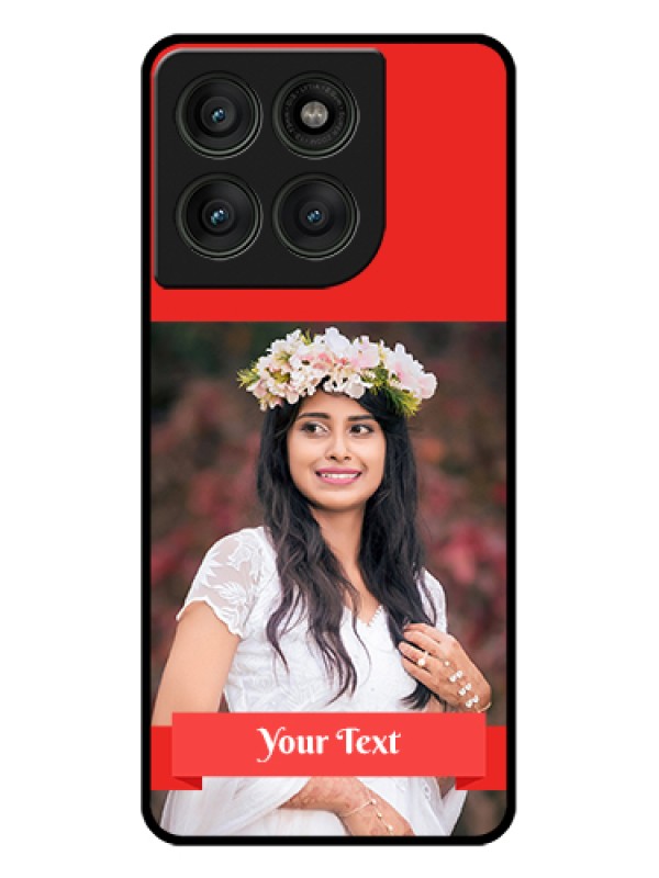 Custom Motorola Edge 60 Pro 5G Custom Glass Phone Case - Simple Red Color Design