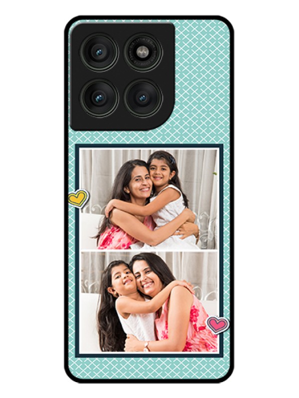 Custom Motorola Edge 60 Pro 5G Custom Glass Phone Case - 2 Image Holder With Pattern Design