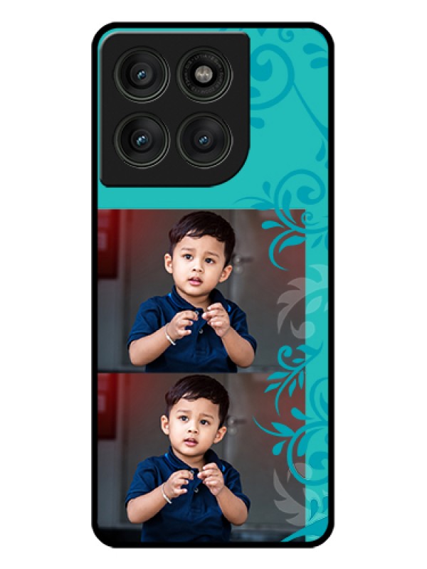 Custom Motorola Edge 60 Pro 5G Custom Glass Phone Case - With Photo And Green Floral Design