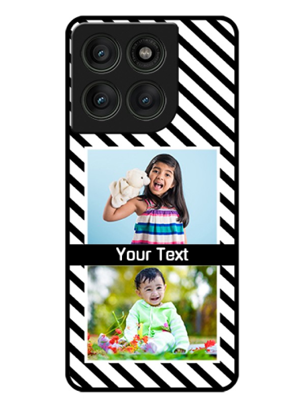 Custom Motorola Edge 60 Pro 5G Custom Glass Phone Case - Black And White Stripes Design