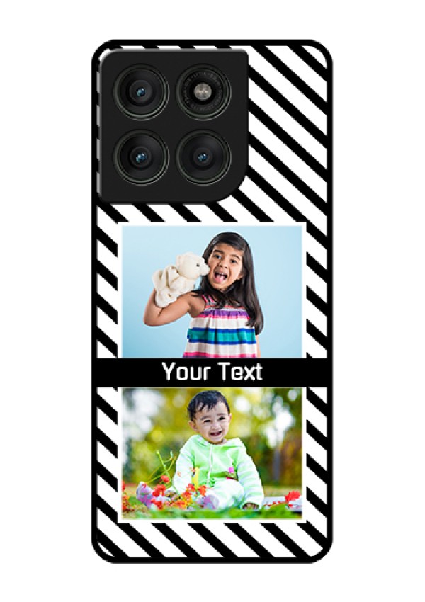 Motorola Edge 60 Pro 5G Custom Glass Phone Case - Black And White Stripes Design