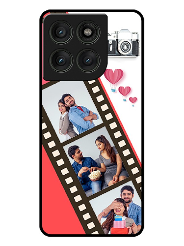 Custom Motorola Edge 60 Pro 5G Custom Glass Phone Case - 3 Image Holder With Film Reel