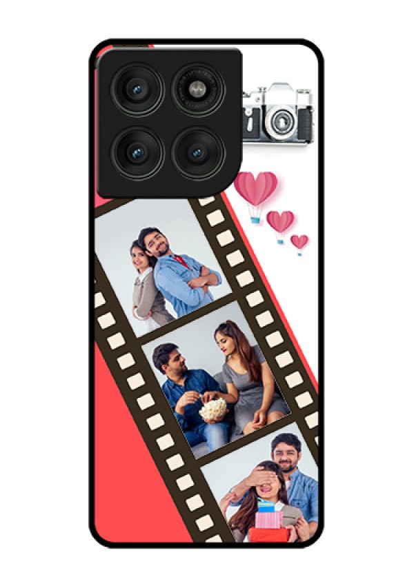 Motorola Edge 60 Pro 5G Custom Glass Phone Case - 3 Image Holder With Film Reel