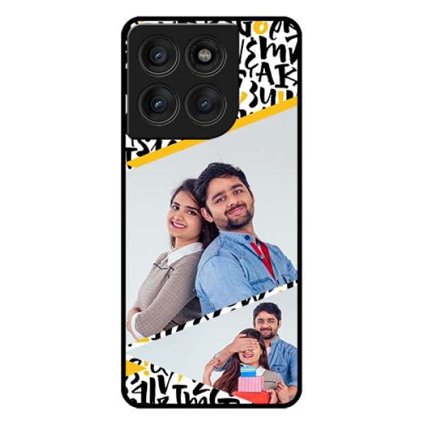 Motorola Edge 60 Pro 5G Custom Glass Phone Case - Letters Pattern Design