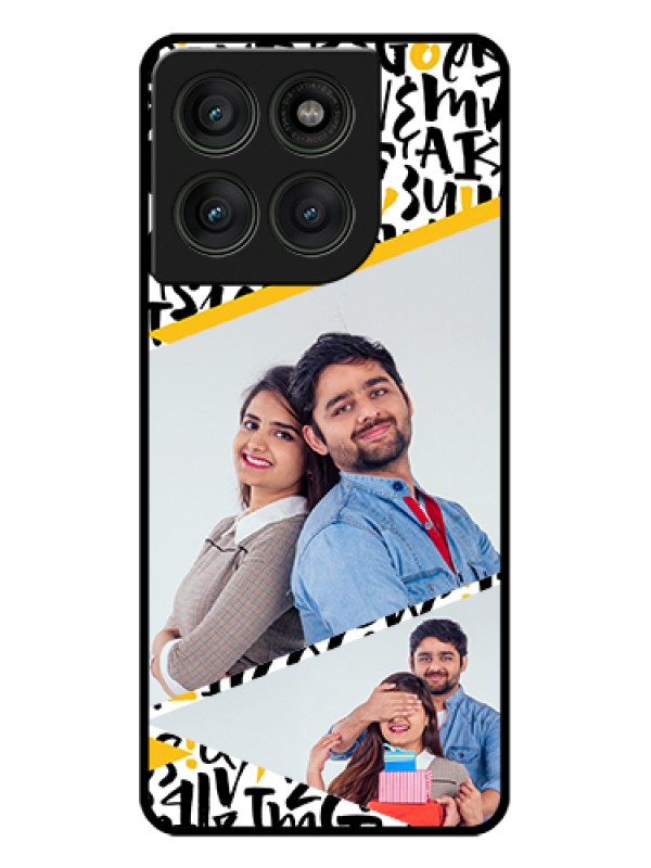 Custom Motorola Edge 60 Pro 5G Custom Glass Phone Case - Letters Pattern Design